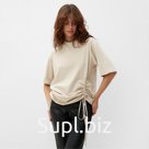 Футболка женская с кулиской MINAKU REGULAR FIT: бежевая, р-р 50