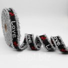 Лента отделочная с люрексом с надписью Love 20ммx10м
