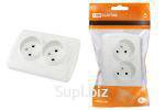 Розетка двойная 2П 10А 250В белая "Онега" TDM