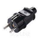 Вилка электрическая Makel 10052, цвет чёрный