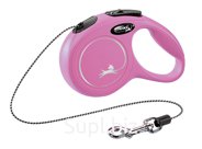 Поводок-рулетка Flexi New Classic CAT cord XS 3m 8 kg pink