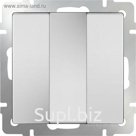 Выключатель трехклавишный WL01-SW-3G, цвет белый