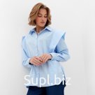Рубашка женская MINAKU: Casual Collection, размер 42, голубой