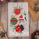 Полотенце новогоднее «Доляна. Новогодние игрушки», 28×46 см, 100% хлопок, рогожка 164 г/м²