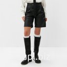 Шорты женские кожаные MIST Base, размер 44, чёрные