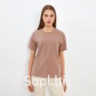 Футболка женская однотонная MINAKU REGULAR FIT: коричневая, р-р 52