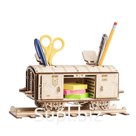 We present to you the wooden designer-organizer "Freight Wagon". This unique prefabricated model is ideal for schoolchildren, office workers and anyone who val…