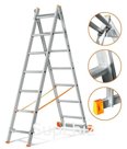 Двухсекционная алюминиевая лестница ГРАНИТ 2х7 ступеней Эйфель