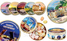 Карамель леденцовая в сувенирной жестяной банке 180гр