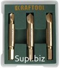 Набор экстракторов KRAFTOOL 26770-H3 применяется для извлечения вышедшего из строя и сломанного крепежа, например болта, шпильки, гвоздя, штифта и др. В компле…
