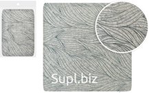 Decorative pillowcase 45x45cm Leaves with zipper. Color: gray-turquoise (jacquard)