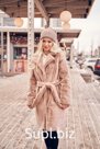 Экошуба Модель укороченный халат Бежевый, Карамель