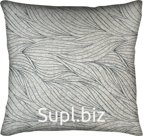 Decorative pillow 45x45 cm Leaves, jacquard Color: gray-turquoise