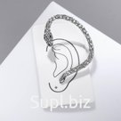 Серьга «Кафф» змейка, цвет серебро