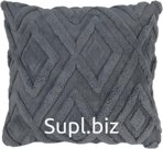 Decorative pillow 45x45 cm Rhombus, flannel Color: dark gray