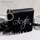 Кошелек женский, отдел на молнии, с кольцом, цвет чёрный