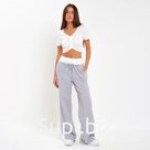 Брюки с двойной резинкой женские MIST, размер 44, серые