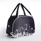 Сумка спортивная женская на молнии, средний размер, серая/белая