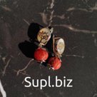 Серьги из натурального камня Агат огненный