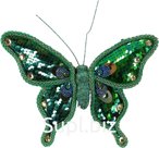 Butterfly decoration 19x13x3cm emerald