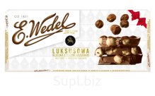 Шоколад молочный «E.Wedel» Luksusowa, цельный орех, 160 г/10