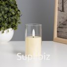 Светодиодная свеча, ночник LED RISALUX «В стакане», 3×LR44, 5.7×5.7×10 см