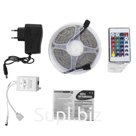 Лента светодиодная, комплект (5 м, многоцвет, адаптер с трансформатором, пульт)