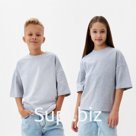 Футболка детская MINAKU: Basic Line KIDS, серый меланж, рост 146 см