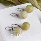 Серьги шар №18 "Жадеит"