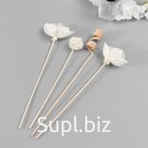 Палочки для аромадиффузора из ротанга «С цветами», набор 4 шт.