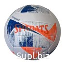 E39982 Мяч волейбольный (бело/сине/оранжевый), PU 2.7, 300 гр, машинная сшивка