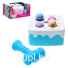 Стучалка "Тортик", с молоточком, световые и звуковые эффекты, цв. голубой
