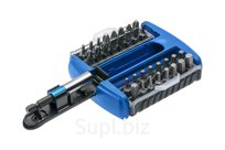 HOEGERT Набор бит с битодержателем 1/4", SL, PH, PZ, HEX, Torx, 33 шт.
