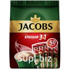 Кофе растворимый Jacobs "Крепкий", 3 в 1, порошкообразный, порционный, 50 пакетиков*12г, пакет