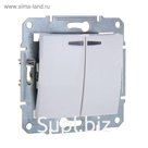 Выключатель "Sedna" SchE SDN0300321, 10 А, 2 клавиши, с подсветкой, белый