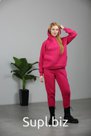 Костюм спортивный с капюшоном трехнитка начес WE ARE FAMILY фуксия. Артикул: АРК006-2021-076