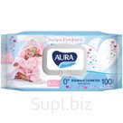 Салфетки влажные Aura "Ultra comfort", 100шт., детские, с алоэ, очищающие, без спирта, клапан