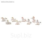 сувенир керамика лошади цветные (набор 8 шт) 6*7,8*2,4 см