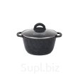 Кастрюля 2,5л со стеклянной крышкой, АП линия Granit black 1/3 Артикул: кгч25аку