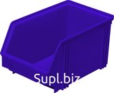 Ящик сплошной 250×148×130 мм, объем 4.81 л., арт.: 7967, синий, код: 01705