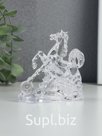 Фигурка светящаяся RISALUX «Конь на монетах», LED-ночник, RGB, 3×LR1130, прозрачный, 10×4.5×9.5 см