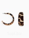 Серьги-кольца «Танзания» тёмный леопард, d=3.5 см, цветные