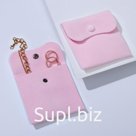 Конвертик для украшений бархатный, 10*10см, цвет розовый