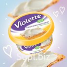 Violette cream cheese (7 flavors: creamy, aromatic greens, noble mushrooms, salmon, shrimp, pickled cucumbers, chocolate)