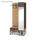 Прихожая Ольга-Лофт-2  дуб крафт золотой/темно серый/черный/экокожа люкса бренди