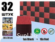 Echoton POLYSTER набор 32 штук из полиэфирного волокна черный+красный 300x300x9