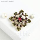 Брошь "Искра", цветная в черненом золоте