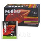 Чай MAITRE (Мэтр) «Экзотик», черный, ассорти (дыня/клубника со сливками/черная смородина/ваниль/грейпфрут и личи), 25 пак. по 2 г, бак275р