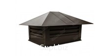 Дымник на трубу с жалюзи 520х390мм 0,5 GreenCoat Pural с пленкой RR 32 темно-коричневый (RAL 8019 серо-коричневый)