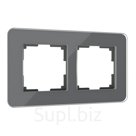 Рамка W0022440, 2 розетки Elite, графит, стекло